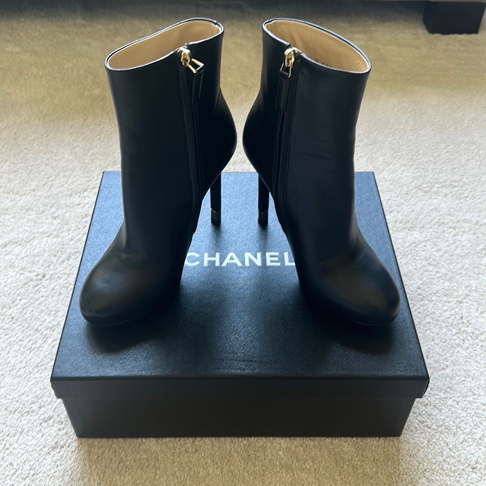 Chanel Black Lambskin Boots